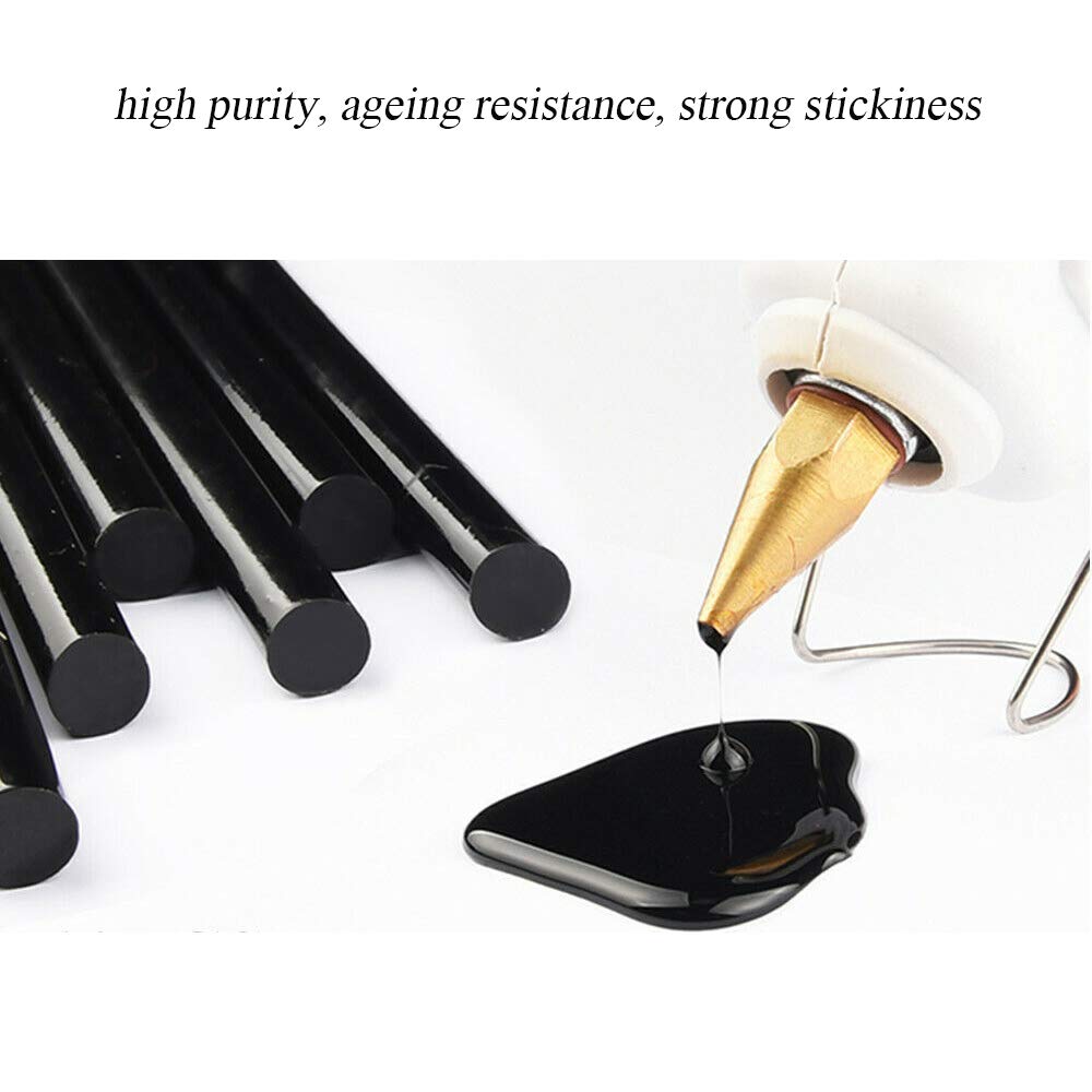 Black Hot Melt Glue Gun Stick Strips 12Pcs DIY Hot Glue Sticks Black Color for Car Audio DIY Art Craft Handmade Home Office Project Craftwork Fix &amp; Repairs Diameter0.43inch Length7.87inch
