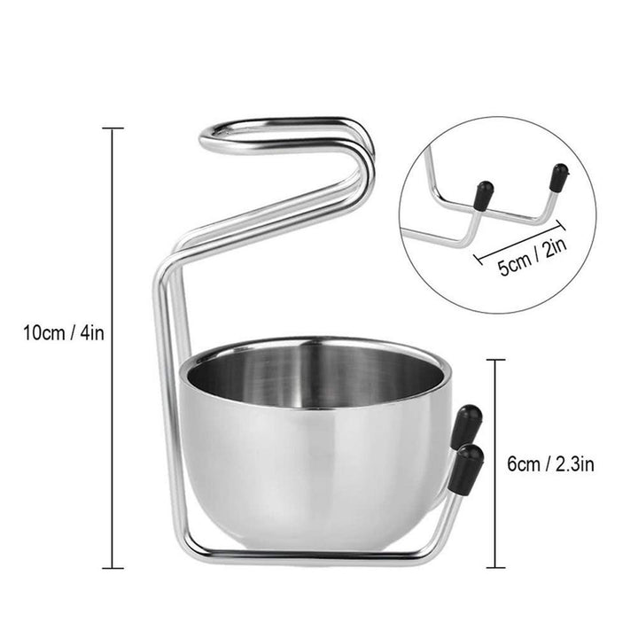 2 in 1 Shave Cup with Stand Holder Set Shaving Bowl with Stainless Steel Shaving Stand Brush Holder Set Razor Brush Bowl Grooming Tool for Men Beard Cleaning