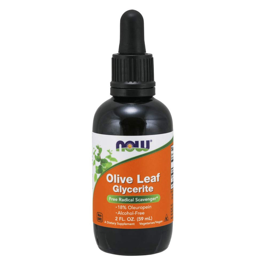 NOW Foods Supplements, Olive Leaf Glycerite Liquid, 18%