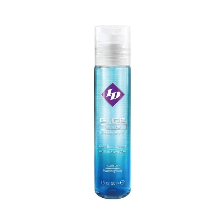 ID Glide 1 fl oz Water Based Personal Lubricant Hypoallergenic Lube for Men Women and Couples, Liquid Glide Natural Feel for Pleasure, Made in USA by ID Lubricants