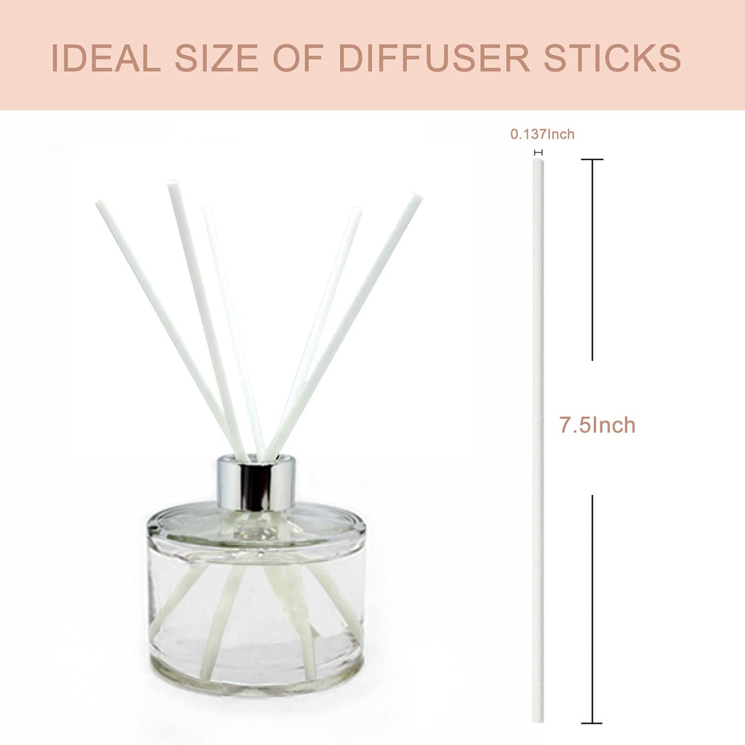 Reed Diffuser Sticks- White Fiber Diffuser Sticks-Fiber Reed Diffuser Replacement Refill Sticks(50pcs,7.5 x 3.5mm)