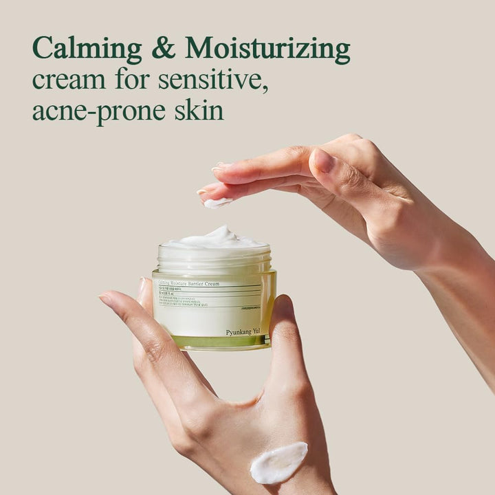 [PKY] Calming Moisture Barrier Cream Instantly Soothes Sensitive Skin, Hyaluronic Acid &amp; Ceramide for Hydration, Vegan, Korean Skincare (1.69 Fl. Oz, 50ml)