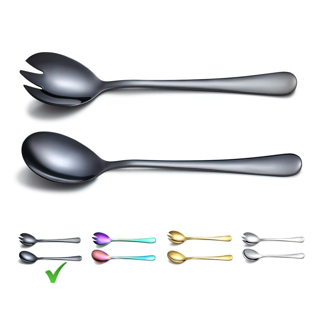 Black Salad Server Set, Berglander Stainless Steel Sala