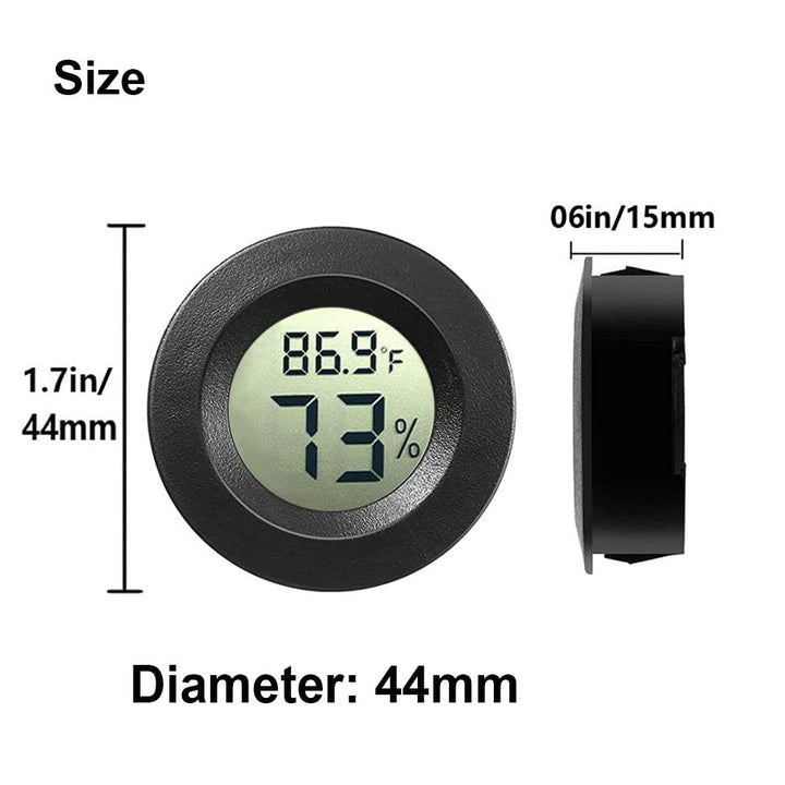 2 Pack Mini Digital Hygrometer Thermometer Gauge, Indoor Outdoor Temperature Humidity Meter for Greenhouse Humidors Incubators Reptile Terrarium Jars, Fahrenheit () or Celsius() (4)