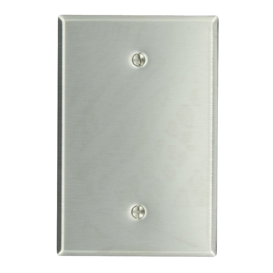 84114 1-Gang No Device Blank Wallplate, Oversized, Box Mount, Stainless Steel