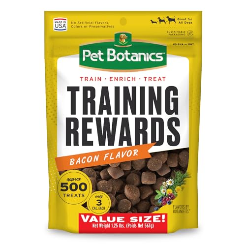 Training Rewards Treats for Dogs, Made with Real Pork Liver, Focuses, Motivates, Rewards, Speeds Up Learning Curve, No BHA, BHT, Ethoxyquin, Bacon, 20 oz (1 pack)