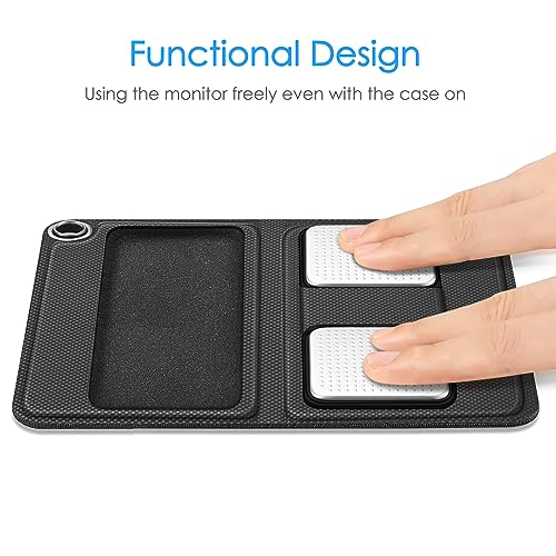 Protective Case for Alivecor Kardia Mobile, Premium PU Leather Carrying Cover with Magnetic Closure and Key Holder for KardiaMobile EKG Heart Monitor, [Not Fit KardiaMobile 6L], Black