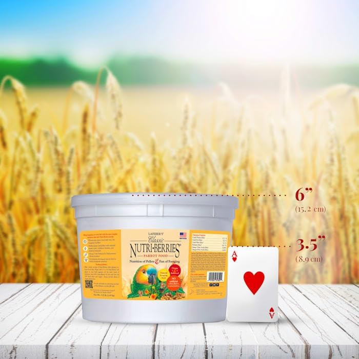LAFEBER&#39;S Classic Nutri-Berries Pet Bird Food, Made with Non-GMO and Human-Grade Ingredients, for Parrots, 3.25 lb
