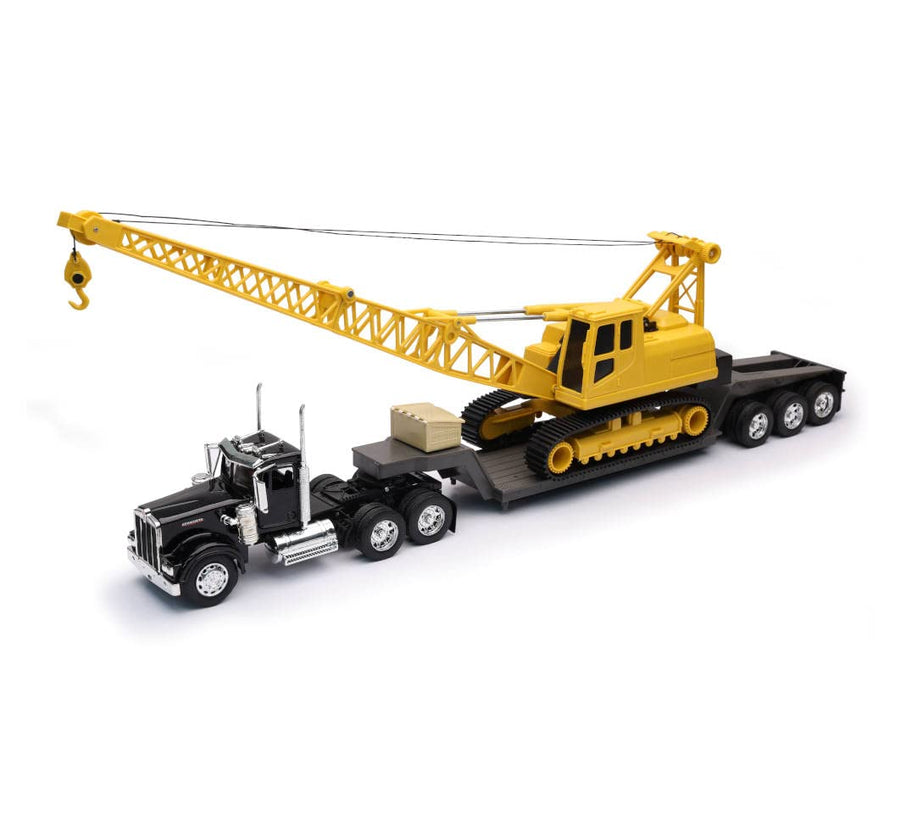 KENWORTH W900 LOWBOY W/ CRANE Truck New Ray