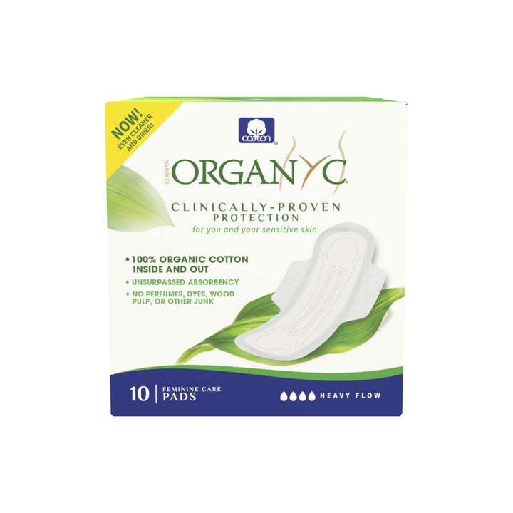 Organyc Organic Cotton Night Pads with Folded Wings, 10
