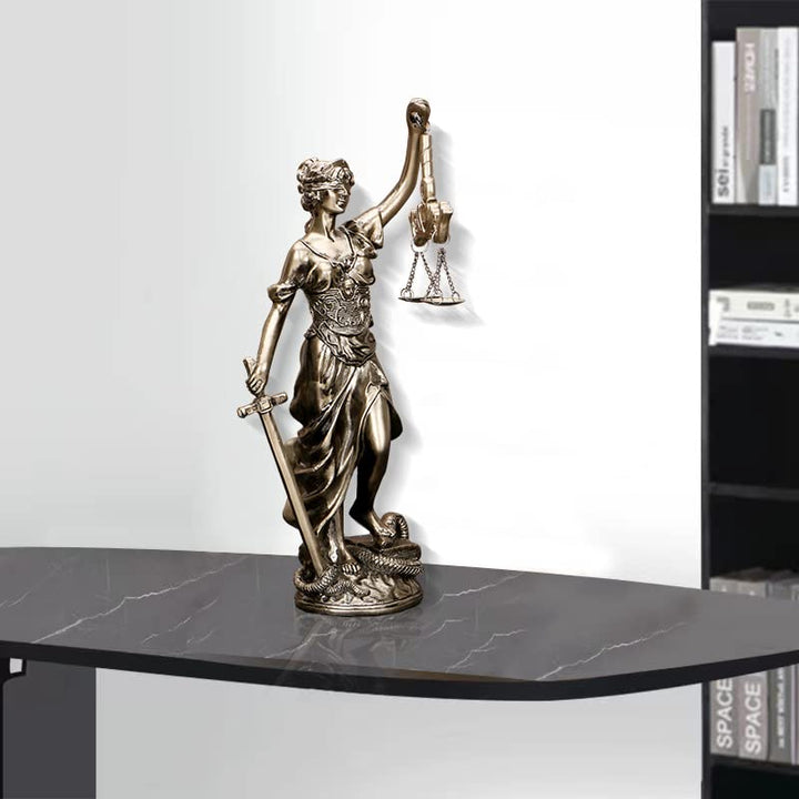 12 in Lady of Justice Statue Lady Justice Law Statue Blind Goddess of Justice Sculpture Scales of Justice Statue Greek Roman Angel Justice Blind Statues for Decor Office Bookshelf Desk