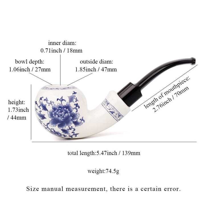 tobacco Pipe Tube with Bent Acrlyic Stem Mouthpiece with 9mm Filter AN0001