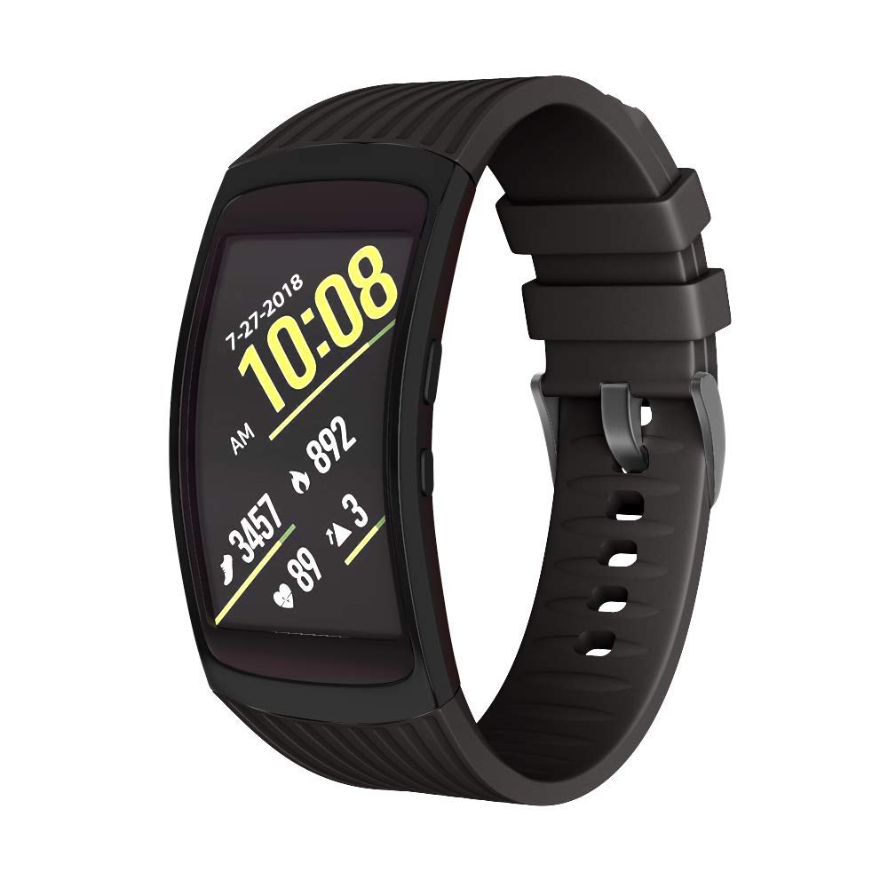Compatible Samsung Gear Fit2 Pro Band Solft Silicone Gear Fit2 Watch Strap for Samsung Gear Fit2 Pro Smartwatch Bands(Black, Large)