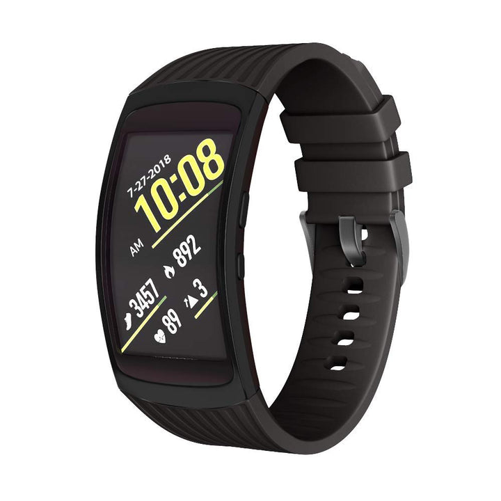 Compatible Samsung Gear Fit2 Pro Band Solft Silicone Gear Fit2 Watch Strap for Samsung Gear Fit2 Pro Smartwatch Bands(Black, Large)