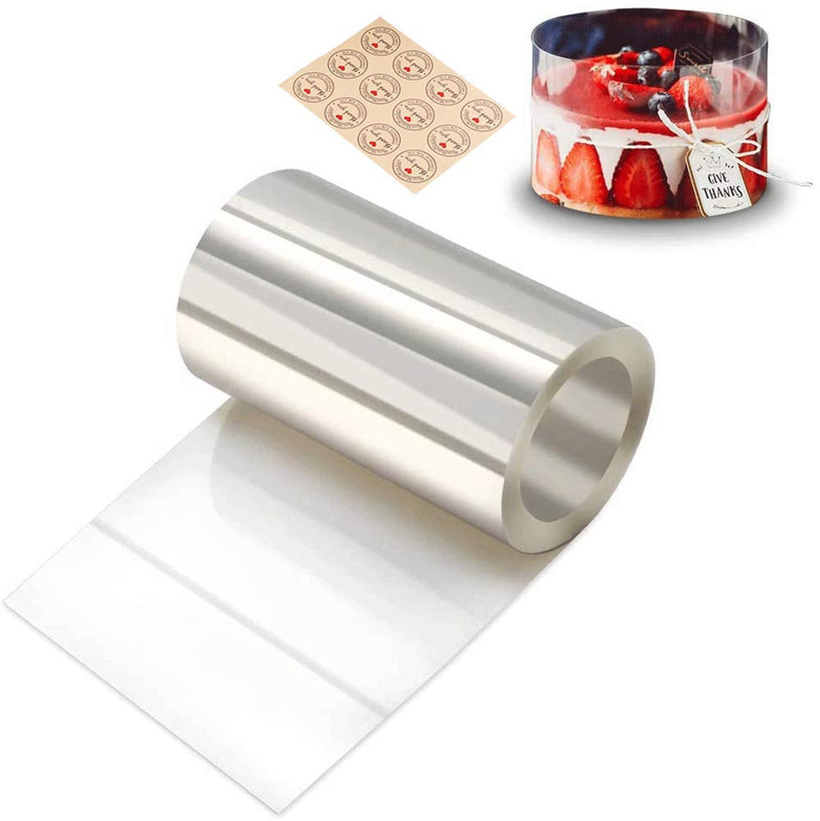 Cake Collars 4 x 394inch, Acetate Rolls, Clear Cake Mousse Strips, Transparent Cake Rolls, Cake Acetate Sheets for Chocolate Mousse Baking Cake Decorating