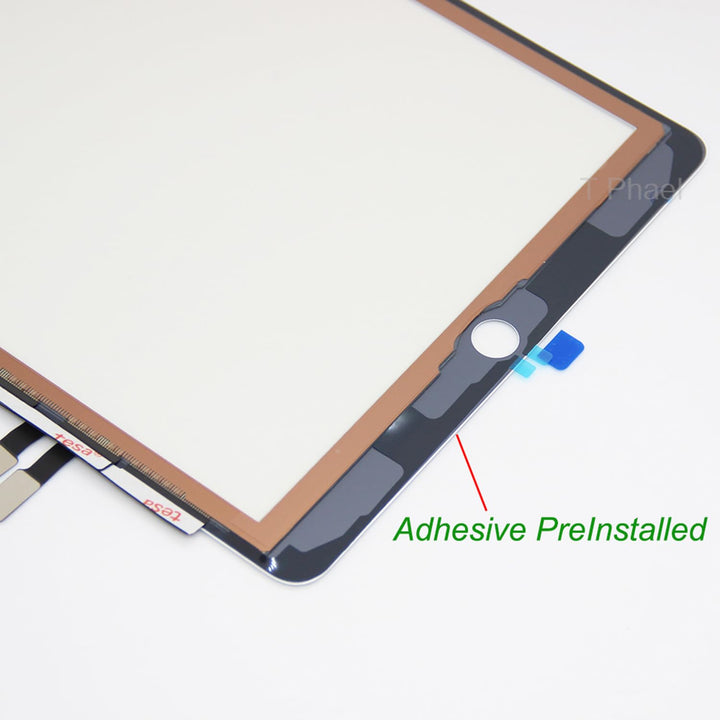 White Touch Screen Digitizer Repair Kit for iPad 9.7 2018 iPad 6 6th Gen A1893 A1954 Front Glass Replacement (Without Home Button,not Include LCD) +Pre-Installed Adhesive + Tools