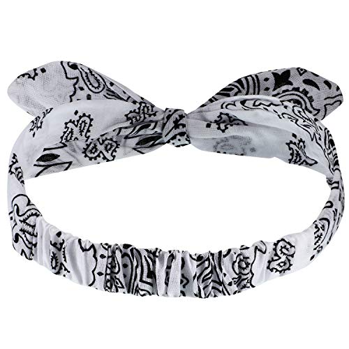 Bandana Knot Headbands Retro Print Headbands Paisley Print Headband Headwrap for Girls and Women (Style B