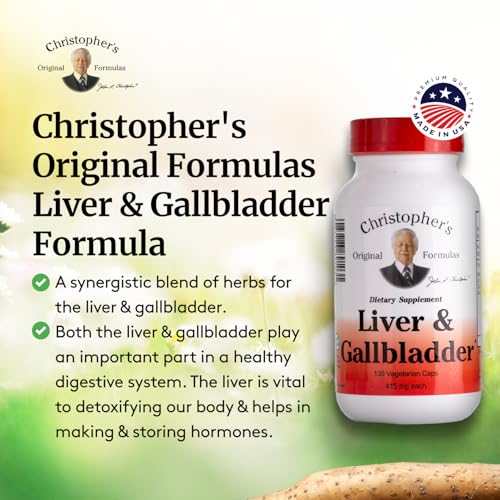 Christopher's Original Formulas Liver & Gallbladder Formula Capsules - Gallbladder Supplements With Digestive Enzymes - Supports Digestive System with Natural Herbs - Pack of 2
