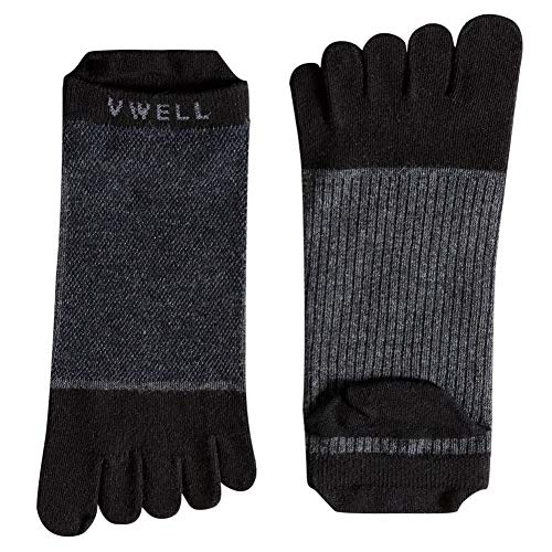 Cotton Toe Socks Five Finger Socks No Show Crew Athletic Running Socks 4 Pairs,Size 7-11