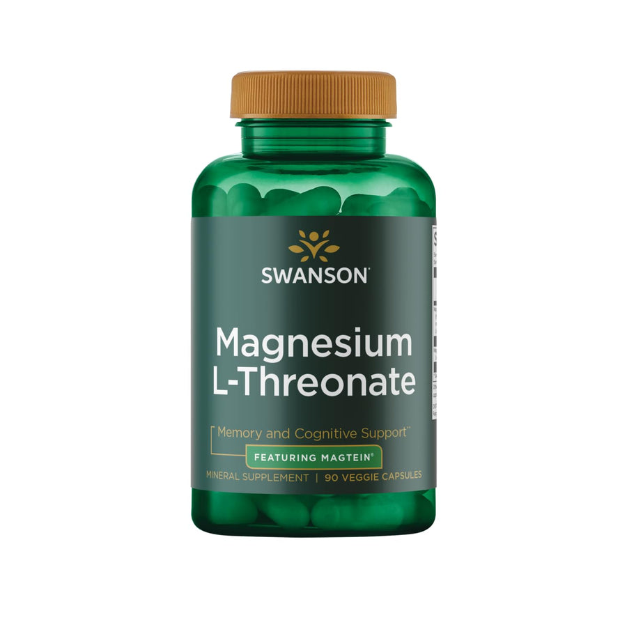 Magnesium L-Threonate - Mineral Supplement Promoting Nervous System Health - May Support Cognitive Health, Learning & Memory - (90 Veggie Capsules)
