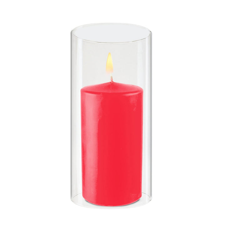 D-3 H-6 Glass Open Ended Hurricane Candleholder Bottomless Cylinder Sleeve Clear Chimney Shade Tube Cover, 1 Piece