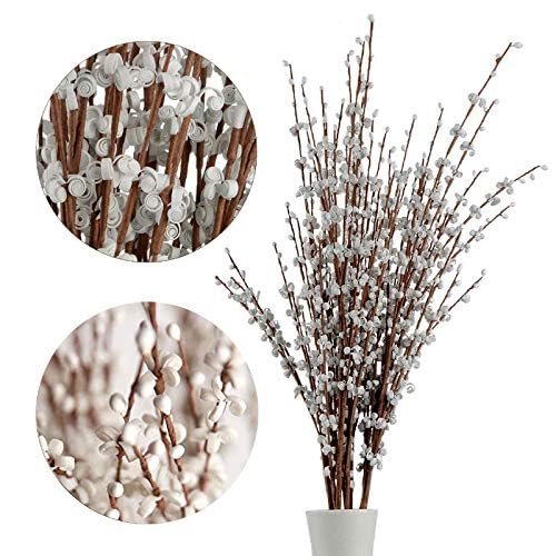 5Pcs 75CM Long Artificial Flower Winter Jasmine Folk Pip Berry Plant Dry Branches for Wedding Home Office Party Hotel Table Vase Christmas Decor - Blue