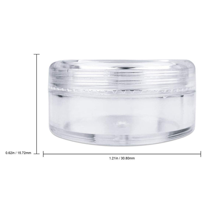 Beauticom 5 G/5 Ml Clear Plastic Cosmetic Container Jars With Screw Cap Lids (Quantity: 50pcs)