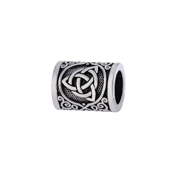 Yahpetes Hair Beard Beads 2 Pcs Celtics Knots Triquetra Viking Beads 0.59X0.47 Viking Rune Beards Sliver Norse Rings Large Viking Beard Beads Metal Beads,Pack 2