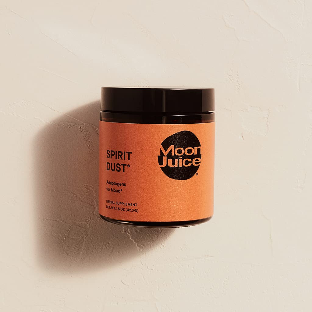 Moon Juice Spirit Dust Mood Support - Natural Mushroom Based Supplement - Reishi, Ashwagandha, Astragalus, Mimosa Bark, Longan Berry, Dan Shen & Goji - Vegan, Non-GMO, Gluten-Free (1.5oz)