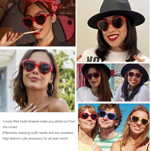 Armear Women Fashion Oversized Heart Sunglasses Retro L
