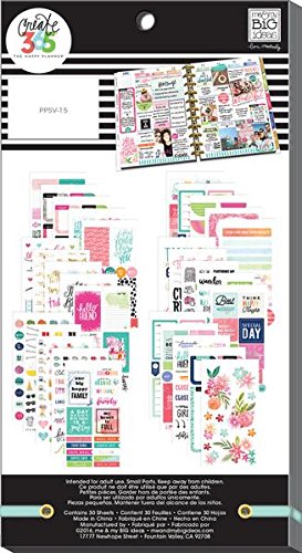 me &amp; my BIG ideas Sticker Value Pack - The Happy Planner Scrapbooking Supplies - Classic Color Theme - Multi-Color &amp; Gold Foil - Great for Projects &amp; Albums - 30 Sheets, 725 Stickers Total