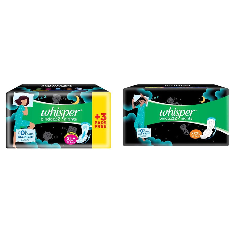 Whisper Ultra Nights Sanitary Pads with Wings - 3 Piece
