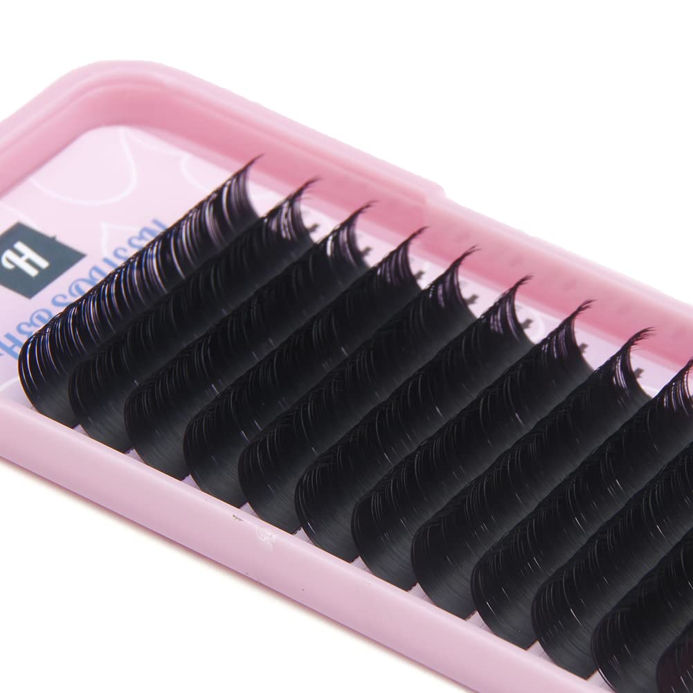 0.15-C, 13Mm Length: 15 Ellipse Eyelash Extensions Matte Black Flat Lashes Cashmere Faux Mink Individual Eyelash Extensions Ellipse Lash C Curl D Curl Faux Mink Volume Semi Perma