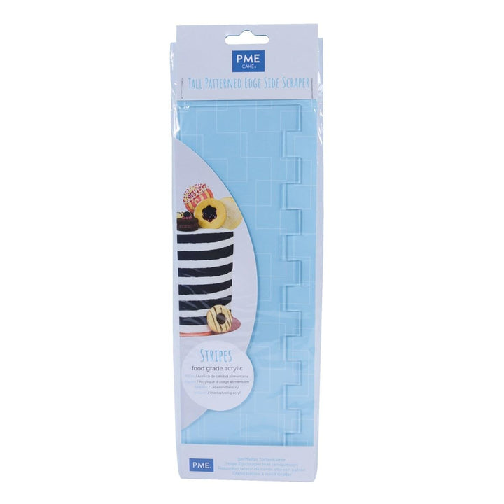 Tall Patterned Edge Side Scraper for Cake Decorating-Stripes Acrylic 10, Transparent