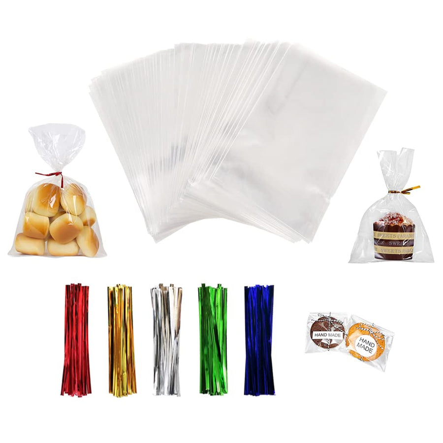 XLSFPY 100PCS Clear Cellophane Bags, 5x7 Small Treat Ba