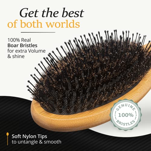 Men&#39;s Hair Grooming Set: Boar Bristle Brush, Nylon Pin Brush, Wooden Comb, and Travel Bag for Styling