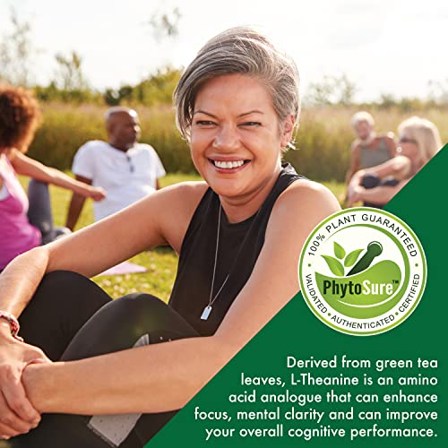 Health Thru Nutrition L-Theanine 200mg 60 Vegecaps PhytoSure Certified | Supports Healthy Relaxation & Focus | 3rd Party Tested | Clean Label, Non-GMO, Gluten & Soy Free, Hypoallergenic
