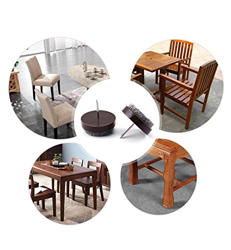 Office Chair Pad DIY Nail-on Anti-Sliding Round Heavy Pad Duty for Wooden Furniture Chair Tables Leg (0.79inch)