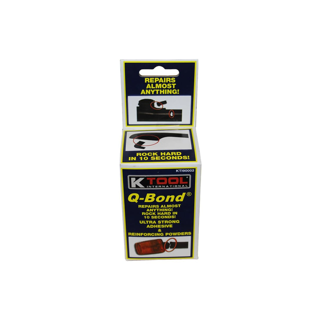 90002 Q Bond Ultra Strong Adhesive Kit for Garages, Repair Shops and, DIY, Repairs Hard Plastics/PVC/Metals, (2) Adhesive Bottles, (1) Plastic and (1) Metal Reinforcing Powders
