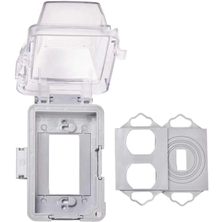 MM420C 1-Gang Nonmetallic Extra Duty Weatherproof In-Use Horizontal/Vertical 16-in-1 Standard Cover, 2.75 in, Clear