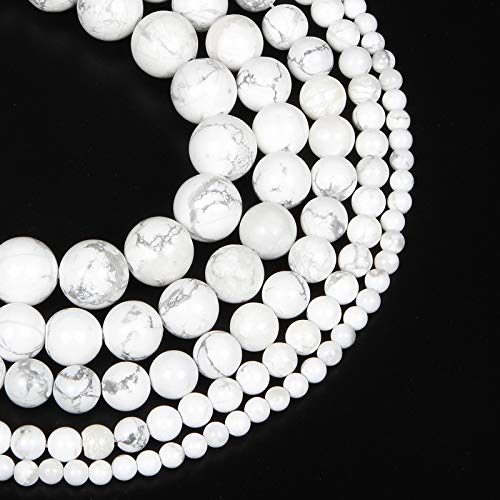 45pcs 8mm White Howlite Turquoise Round Loose Beads for Jewelry Making,Energy Healing Stone Beads,Enjoy DIY Making