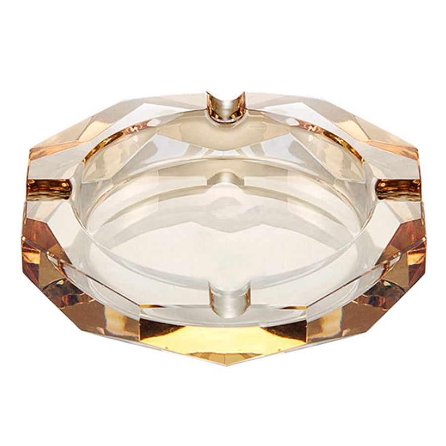 Crystal Glass Ashtray, Octagon Ash tray Cigar Cigarettes Ashtray Holder Office Home Desktop Tabletop Decoration,Crystal Gold