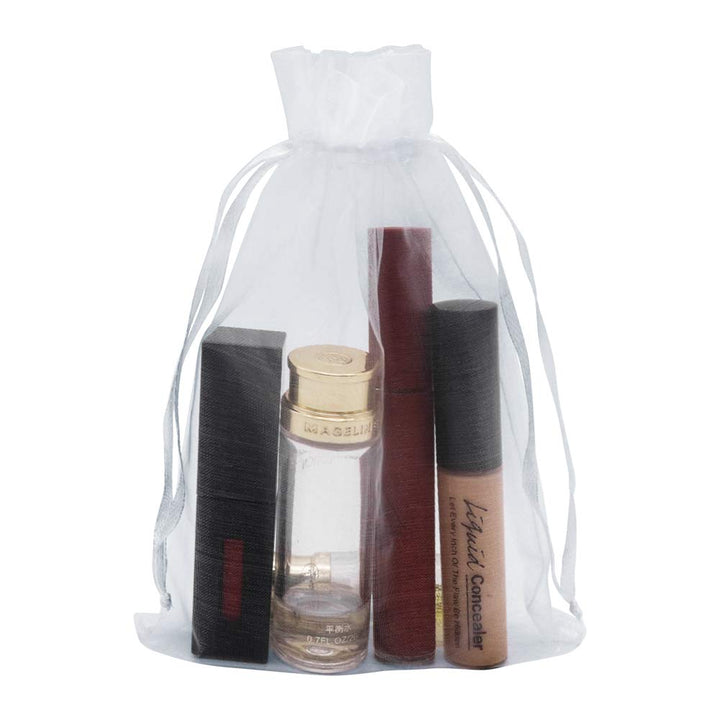 HRX Package White Organza Gift Bags 5x7 inch 100pcs, Me
