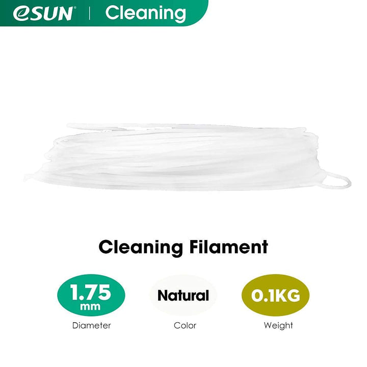 3D Printer Cleaning Filament 1.75mm Natural 0.1kg for All 1.75mm FDM 3D Printers, 1.75mm Cleaning