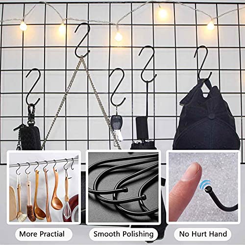 No Drill Curtain Rod Brackets 6 Pcs Curtain Rod Holder Self Adhesive Nail Free Adjustable Rod Bracket Transparent Fixing Hook for Hanging Curtains Towels Bath Towels Coats(2 Black S-Hooks Included)