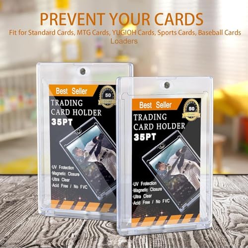 50 Pieces Magnetic Card Holders for Trading Cards, 35 P