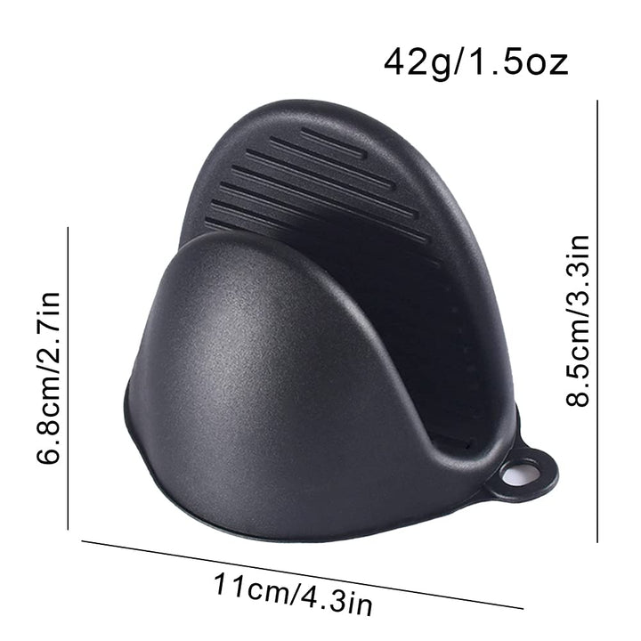 2 Pairs Silicone Mitts Double Finger Grip Mini Mitt Pot Holders Pot Pinch Grip Microwave Frying Pans Anti-scalding Gloves Griddles Mittens Clips for Kitchen Cooking Baking BBQ, White Black