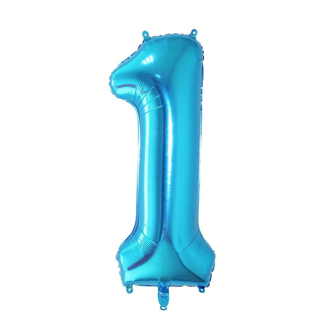 1 Number Balloon Blue Big Number Balloons 40 Inch Kit for Happy Birthday Party Decorations Foil Mylar Helium Baby Shower, 1 Piece