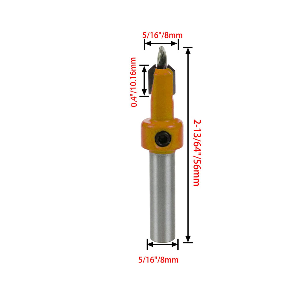 Countersink Drill Bit Set 1/8/3mm Pilot Dill Dia Wood Hole Drill Bit Wood Working Drill Bits -2pcs