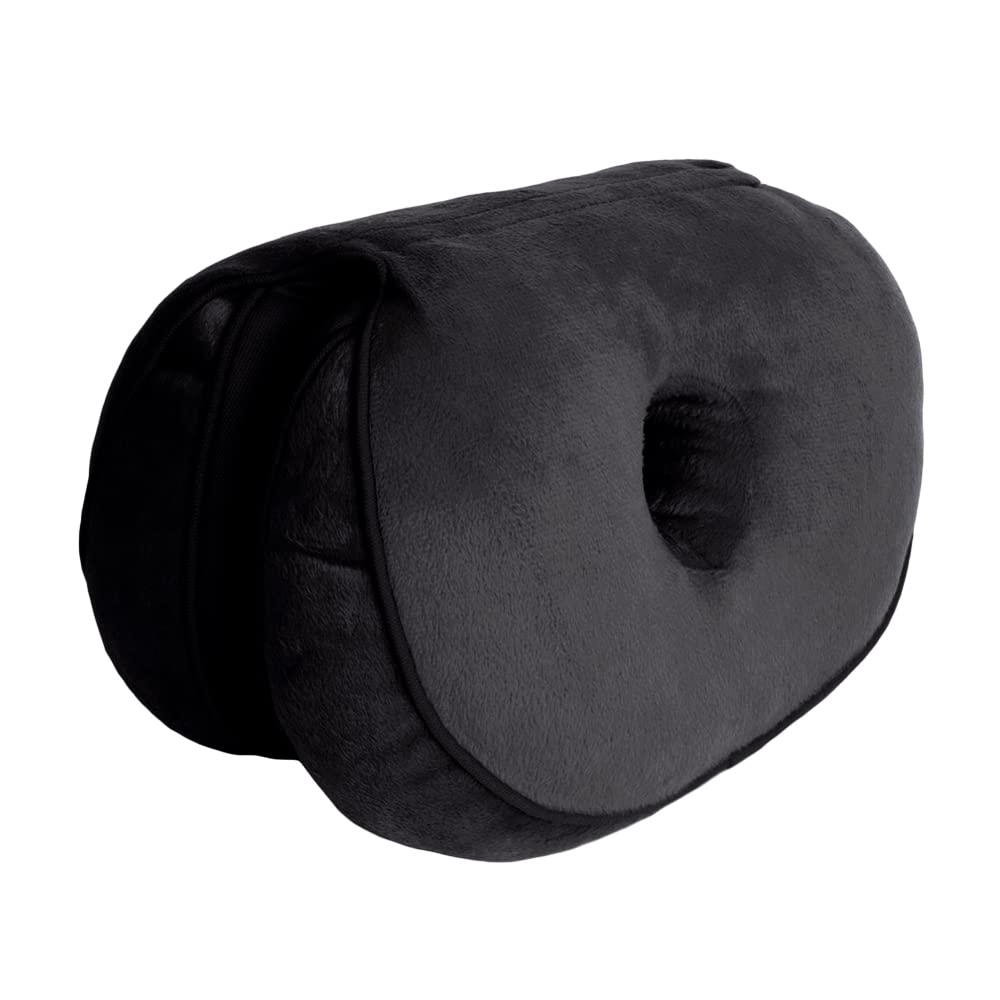 Dual Comfort Cushion Lift Hips Up Seat Cushion,Multifunction Foldable Beautiful Butt Posture Correction,for Hip and Tailbone Pain Office Home Chair and Car Seat Cushion (Black)